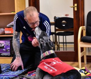 Marathon runner with dog