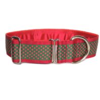 Luxury walking collar - Raspberry dots