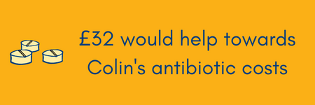 £32 would help towards Colin's antibiotic costs