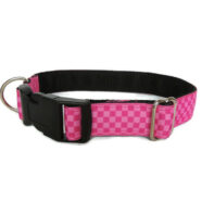 Pink check house collar