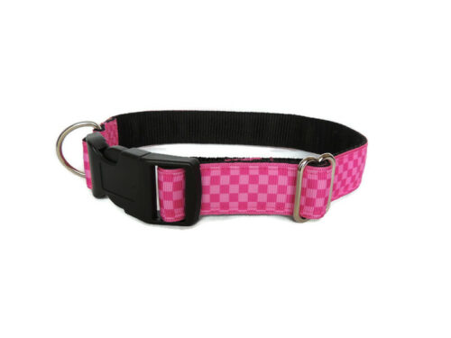 Pink check house collar