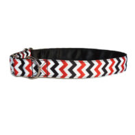 Luxury Red & black chevron house collar