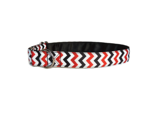 Luxury Red & black chevron house collar