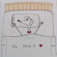 'His and Hers and the Dogs Bed' Greeting Card